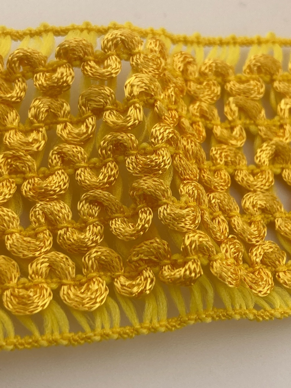 Yellow Elastic Crochet Trim 1 3/4" 5 Yards Sewing Ribbon Crafts Stretch